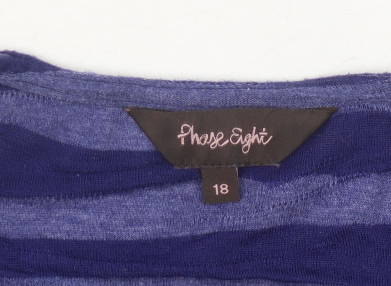 Phase Eight Women's Blue Striped Blouse Size 18