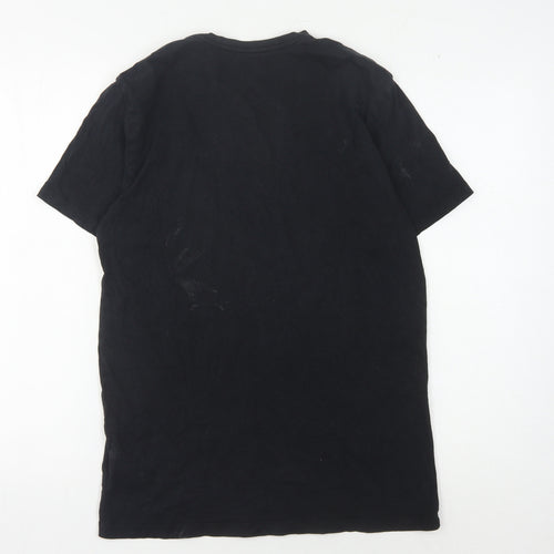 AllSaints Men's Black S Cotton Crew Neck T-Shirt