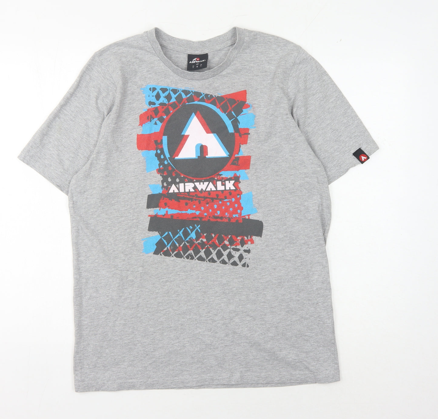 Airwalk Grey Graphic Men's T-Shirt S, Comfortable Cotton Blend