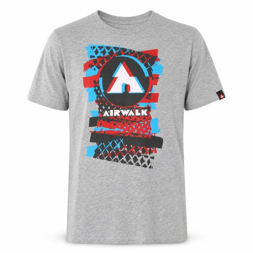 Airwalk Grey Graphic Men's T-Shirt S, Comfortable Cotton Blend