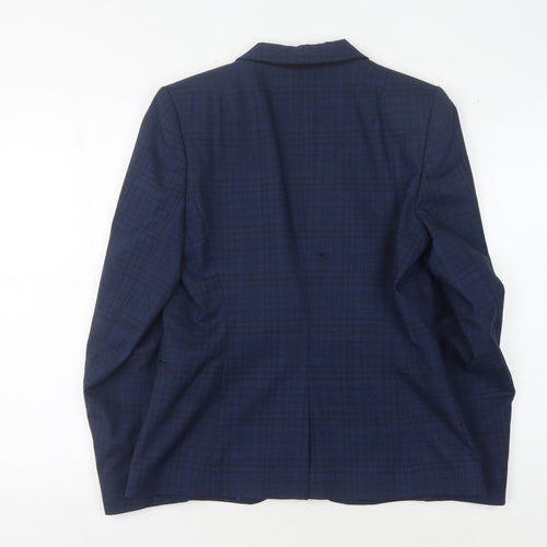 Reiss Women's Blue Check Blazer UK 12 Classic Style
