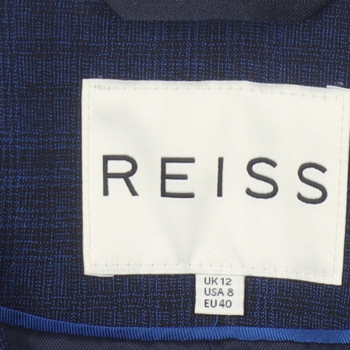 Reiss Women's Blue Check Blazer UK 12 Classic Style