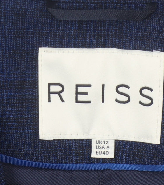 Reiss Women's Blue Check Blazer UK 12 Classic Style