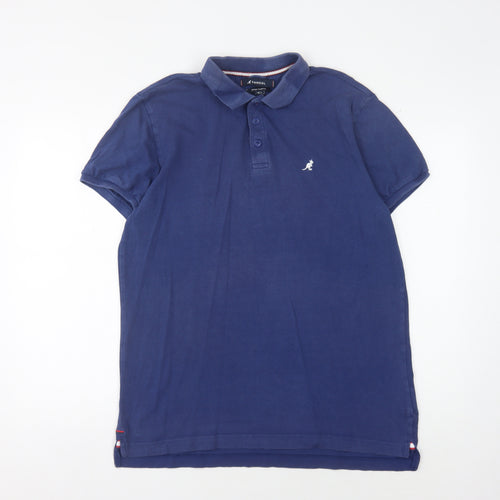 Kangol Men's Blue Polo Shirt Size L Casual Solid
