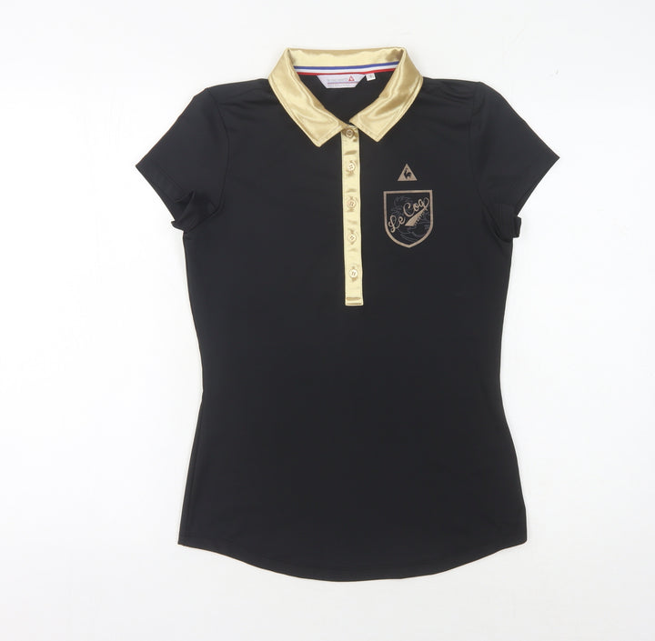 Le Coq Sportif Women's Black Polo Shirt S