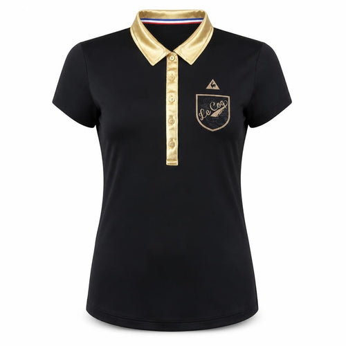 Le Coq Sportif Women's Black Polo Shirt S