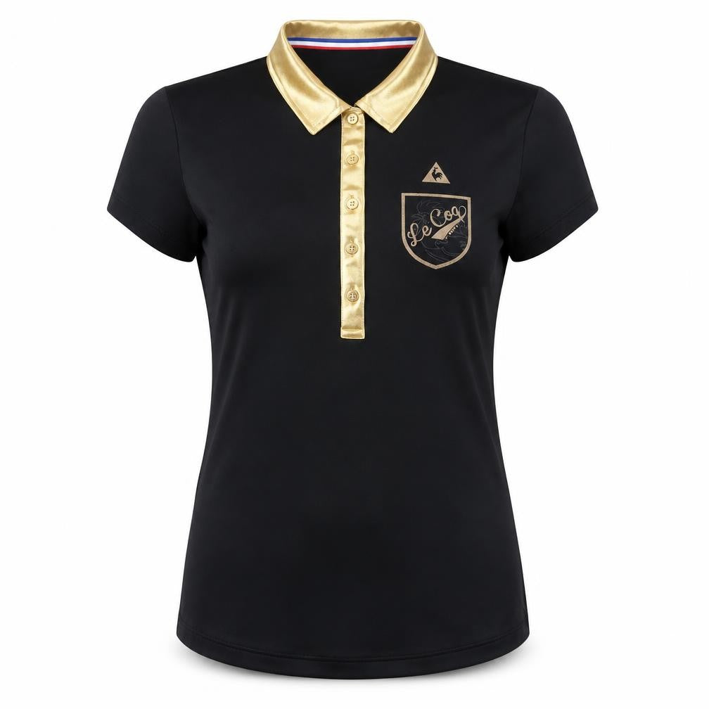 Le Coq Sportif Women's Black Polo Shirt S
