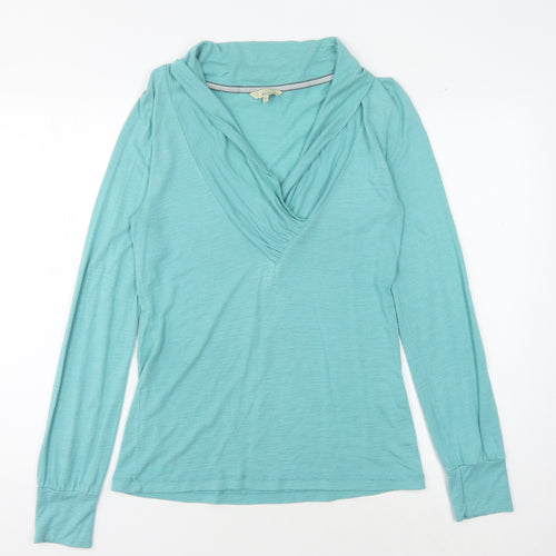 Fat Face Women's Blue Cowl Neck Long Sleeve T-Shirt Size 14