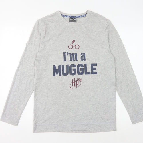 Harry Potter Men's Grey Muggle Long Sleeve T-Shirt