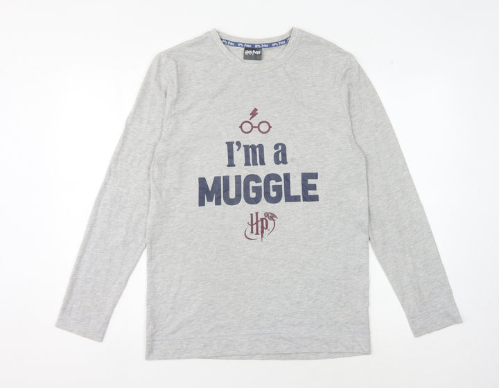 Harry Potter Men's Grey Muggle Long Sleeve T-Shirt