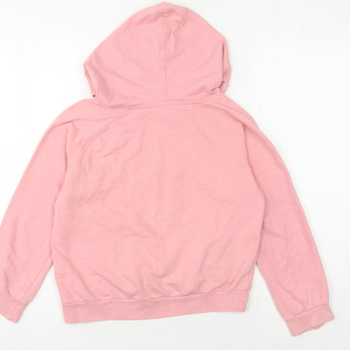 DKNY Girls Pink Pullover Hoodie - Size 8-9 Years, Cotton