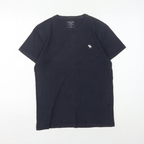 Abercrombie & Fitch Men's Blue XS T-Shirt with Logo