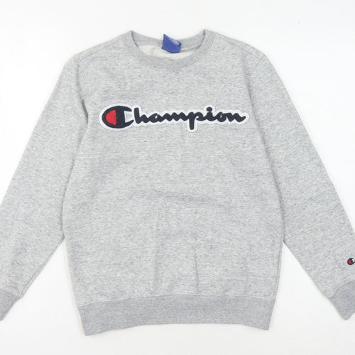 Champion Boys Grey Pullover Sweatshirt L Logo Casual