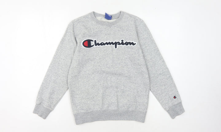 Champion Boys Grey Pullover Sweatshirt L Logo Casual