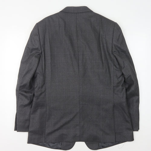 Jaeger Men's Grey Wool Blazer, Size 44S, Classic Jacket