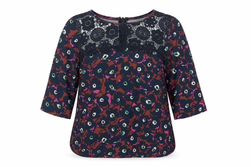 Front view of Boden Women's Floral Lace Blouse -, size 6