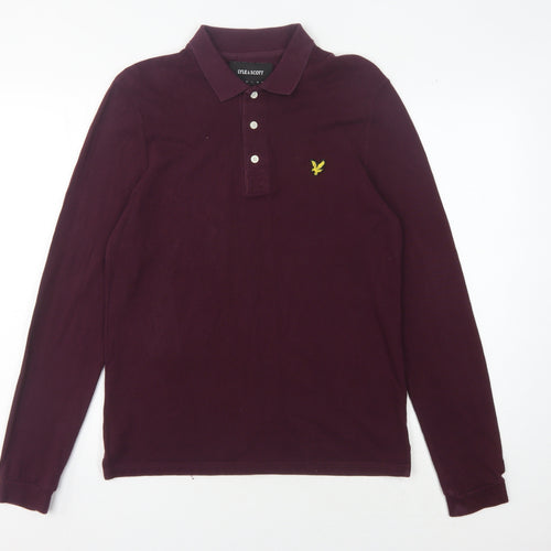 Lyle & Scott Men's Purple Long Sleeve Polo Shirt S