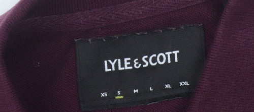 Lyle & Scott Men's Purple Long Sleeve Polo Shirt S