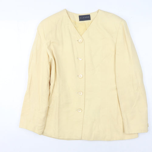 Alexon Women's Yellow Blazer, Size 12, Single-Breasted