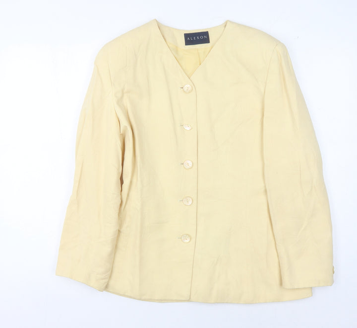 Alexon Women's Yellow Blazer, Size 12, Single-Breasted