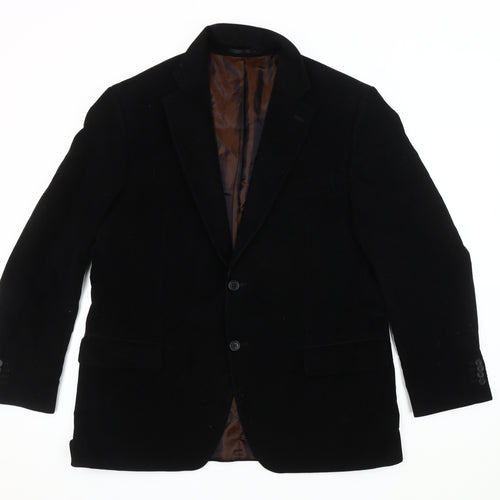 Blazer Men's Black Corduroy Short Jacket, Size 42S