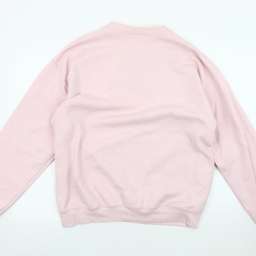 G&G Unisex Pink Striped Sweatshirt L Fleece Logo