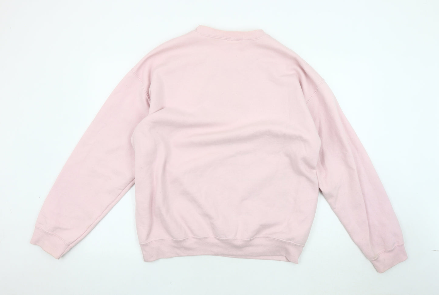 G&G Unisex Pink Striped Sweatshirt L Fleece Logo