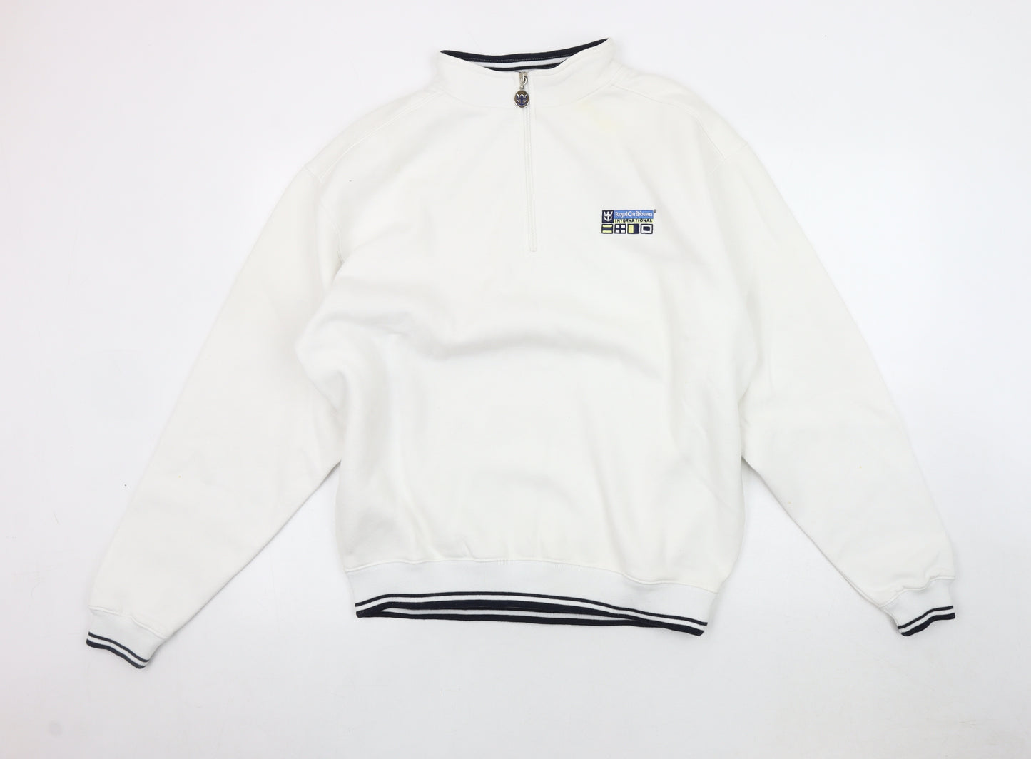 Royal Caribbean Men's White S/M 1/4 Zip Sweatshirt