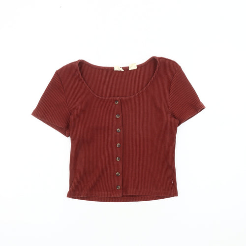 Levi's Women's Red Cropped T-Shirt Size S
