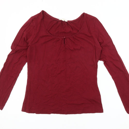White Stuff Women's Red Long Sleeve Scoop Neck Top