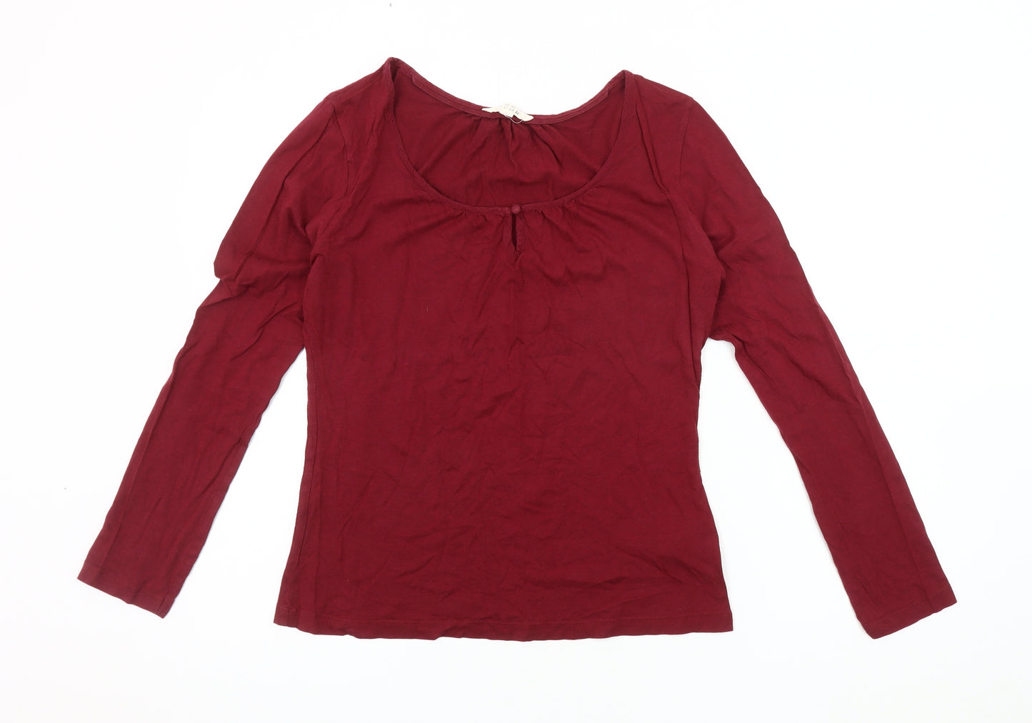 White Stuff Women's Red Long Sleeve Scoop Neck Top