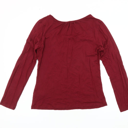 White Stuff Women's Red Long Sleeve Scoop Neck Top