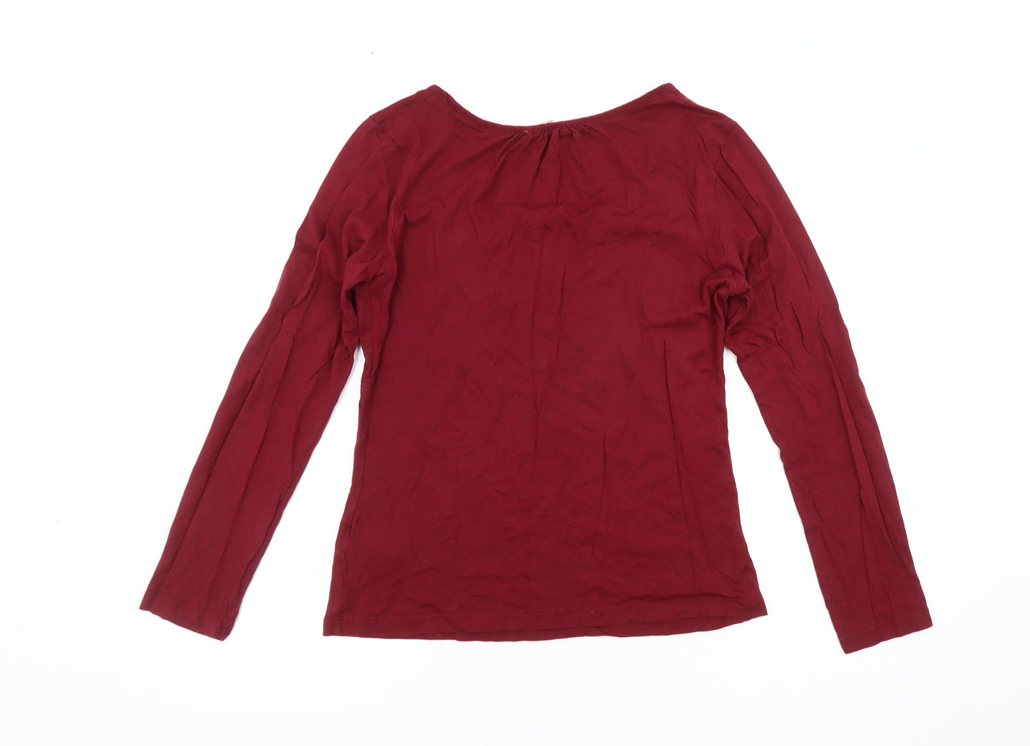 White Stuff Women's Red Long Sleeve Scoop Neck Top