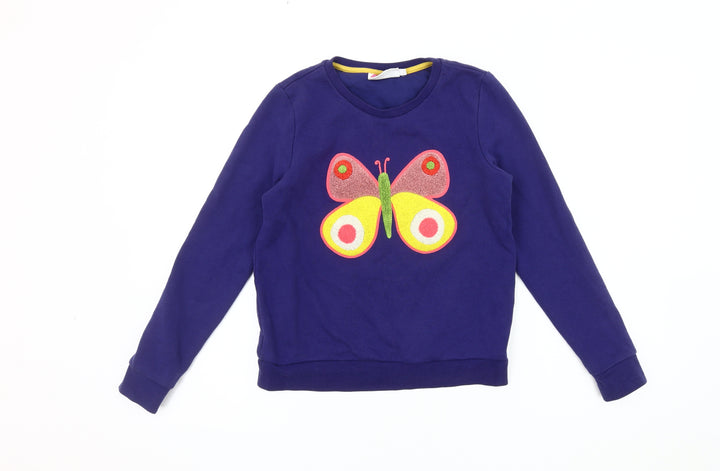 Mini Boden Girls Blue Butterfly Pullover Sweatshirt 11-12 Years