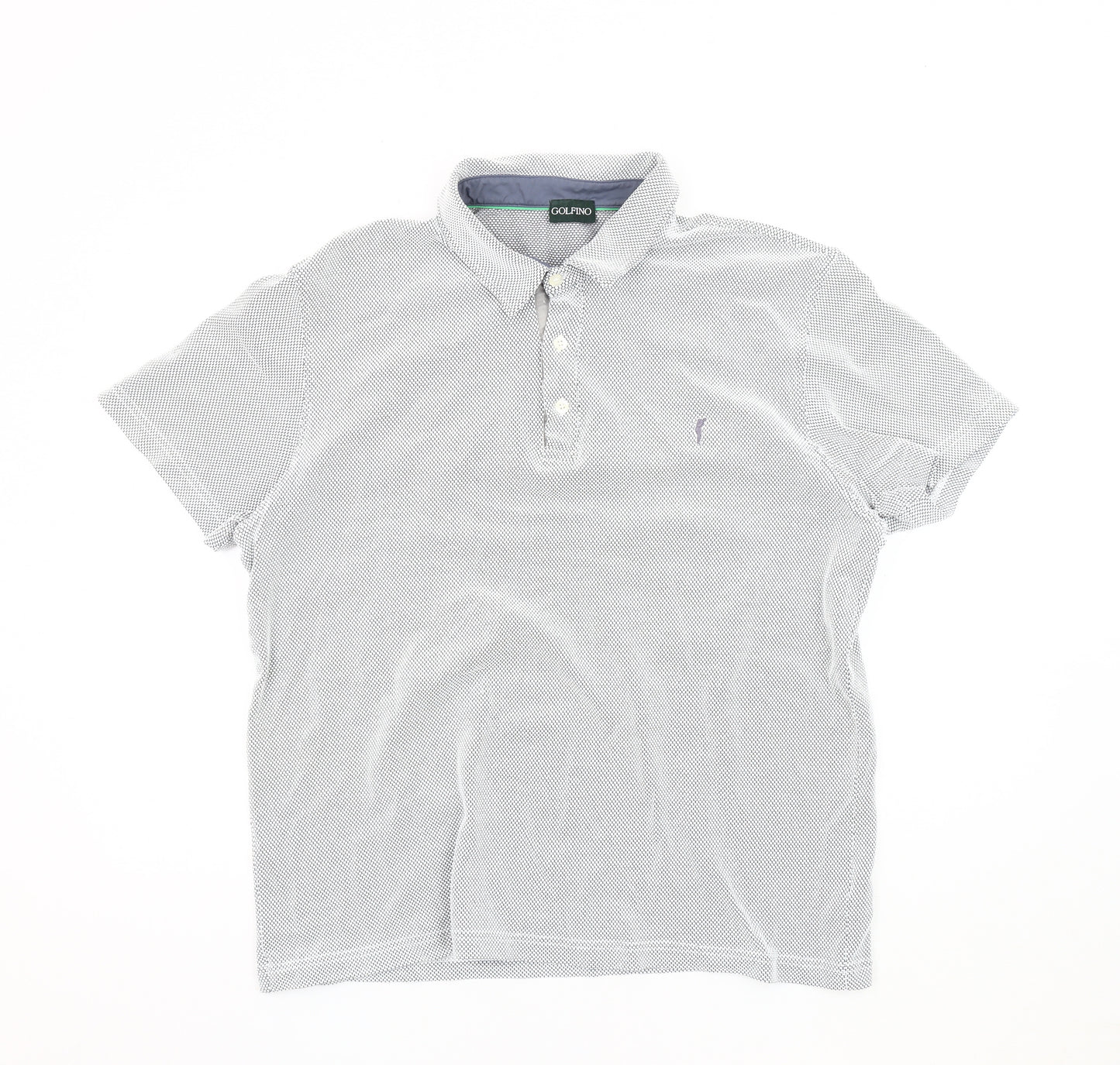 GOLFINO Unisex Black Geometric Polo Shirt XL