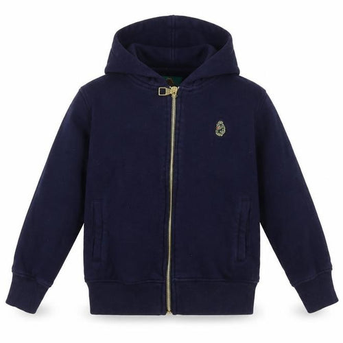 Luke Boys Blue Cotton Hooded Jacket 6-7 Years Zip Casual