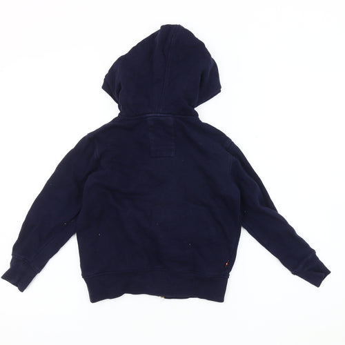 Luke Boys Blue Cotton Hooded Jacket 6-7 Years Zip Casual