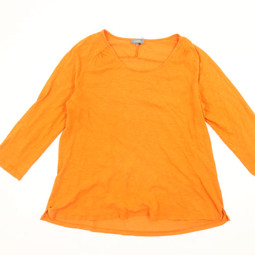 Jaeger Women’s Orange 3/4 Sleeve Cotton Shirt L