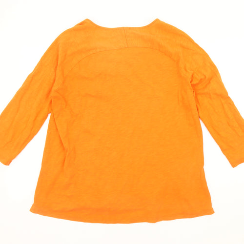 Jaeger Women’s Orange 3/4 Sleeve Cotton Shirt L