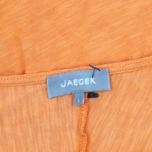 Jaeger Women’s Orange 3/4 Sleeve Cotton Shirt L
