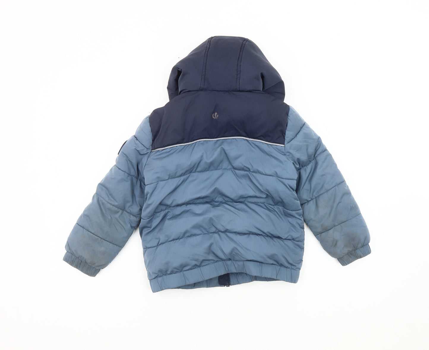 Fat Face Boys Blue Puffer Jacket 4-5 Years Hooded Winter Coat