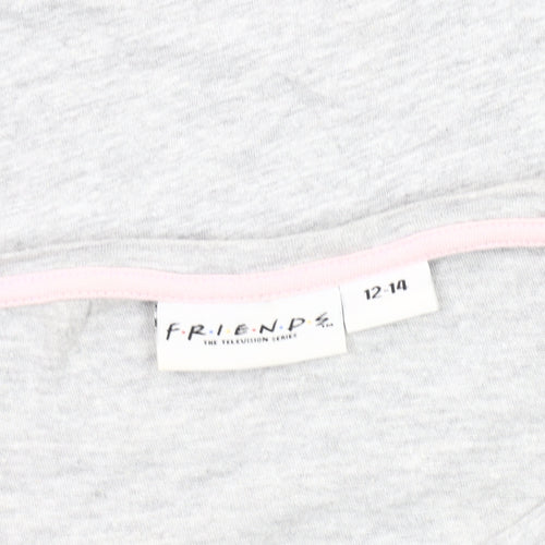 Friends Women's Grey V-Neck T-Shirt Size 12