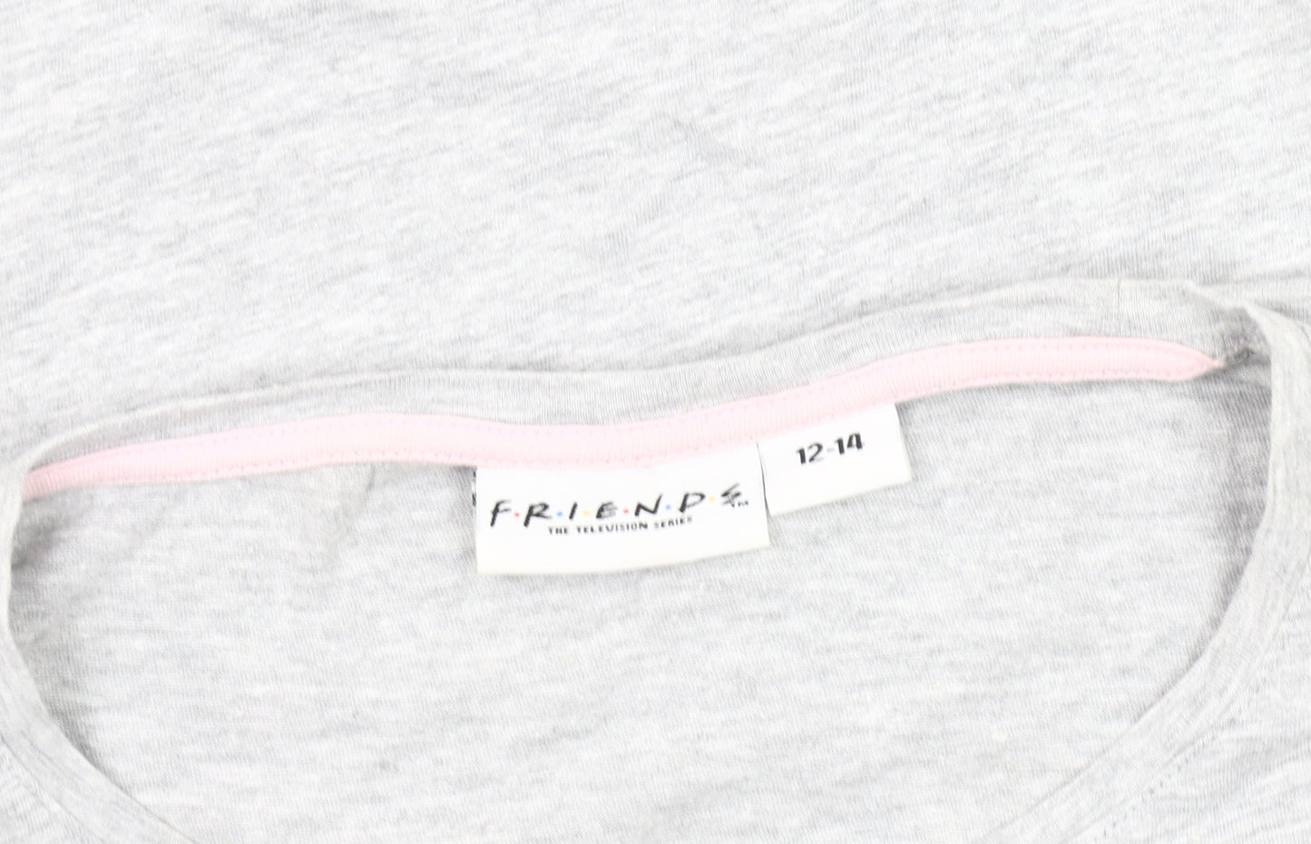 Friends Women's Grey V-Neck T-Shirt Size 12