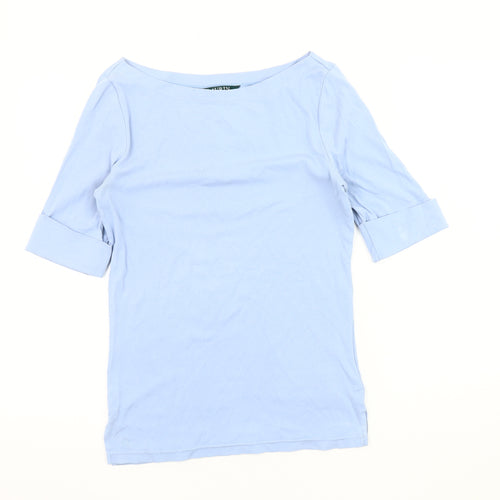 Lauren Ralph Lauren Women's Blue M 3/4 Sleeve Boat Neck