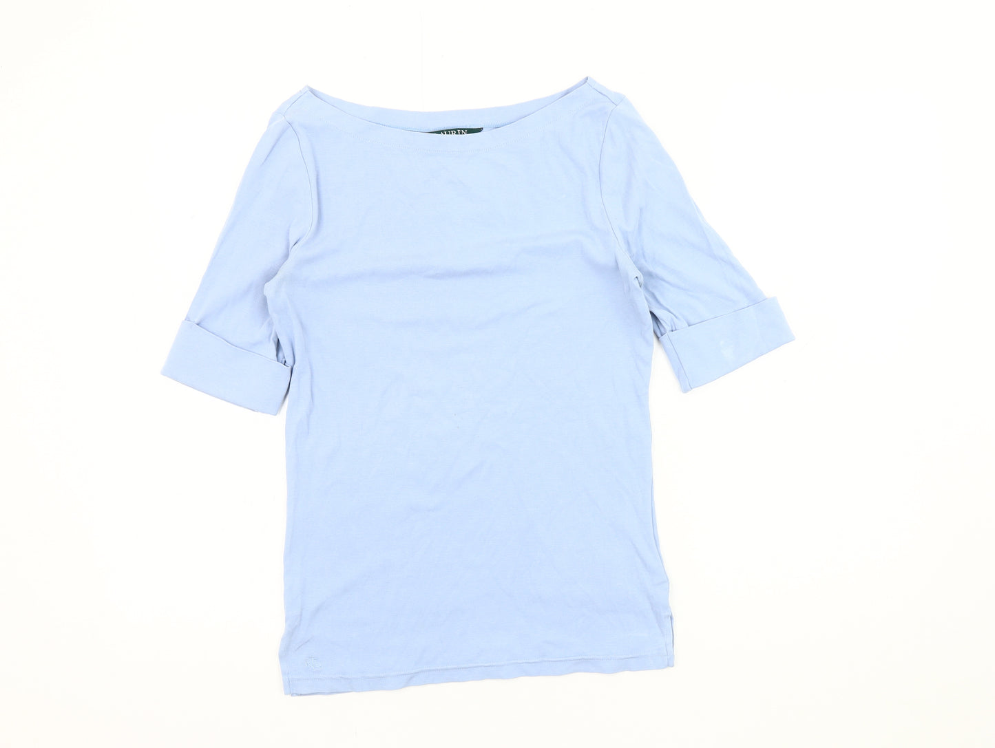 Lauren Ralph Lauren Women's Blue M 3/4 Sleeve Boat Neck