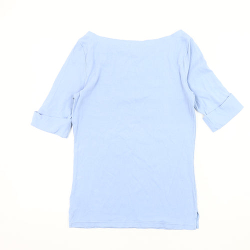 Lauren Ralph Lauren Women's Blue M 3/4 Sleeve Boat Neck