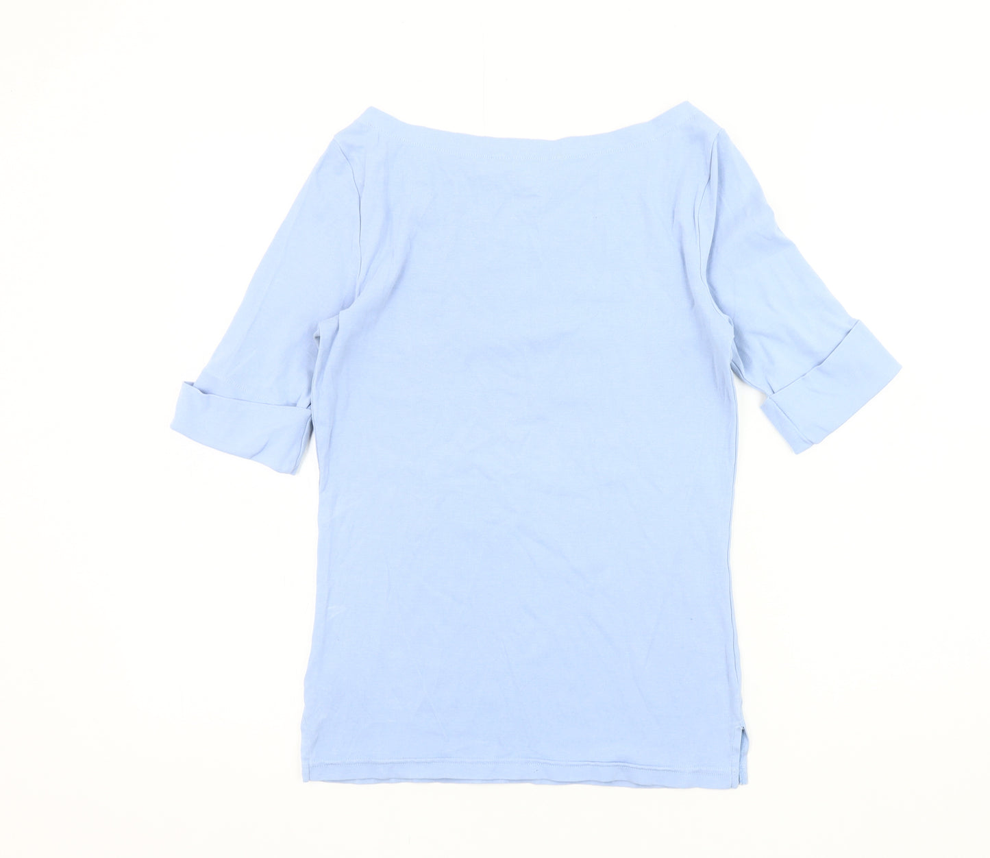 Lauren Ralph Lauren Women's Blue M 3/4 Sleeve Boat Neck