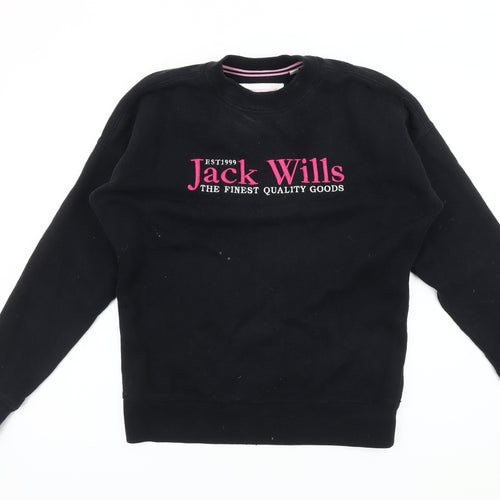 Jack Wills Women's Black Pullover Sweatshirt Size 4