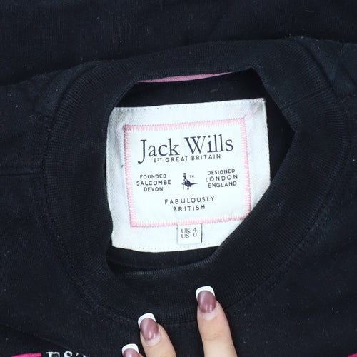 Jack Wills Women's Black Pullover Sweatshirt Size 4