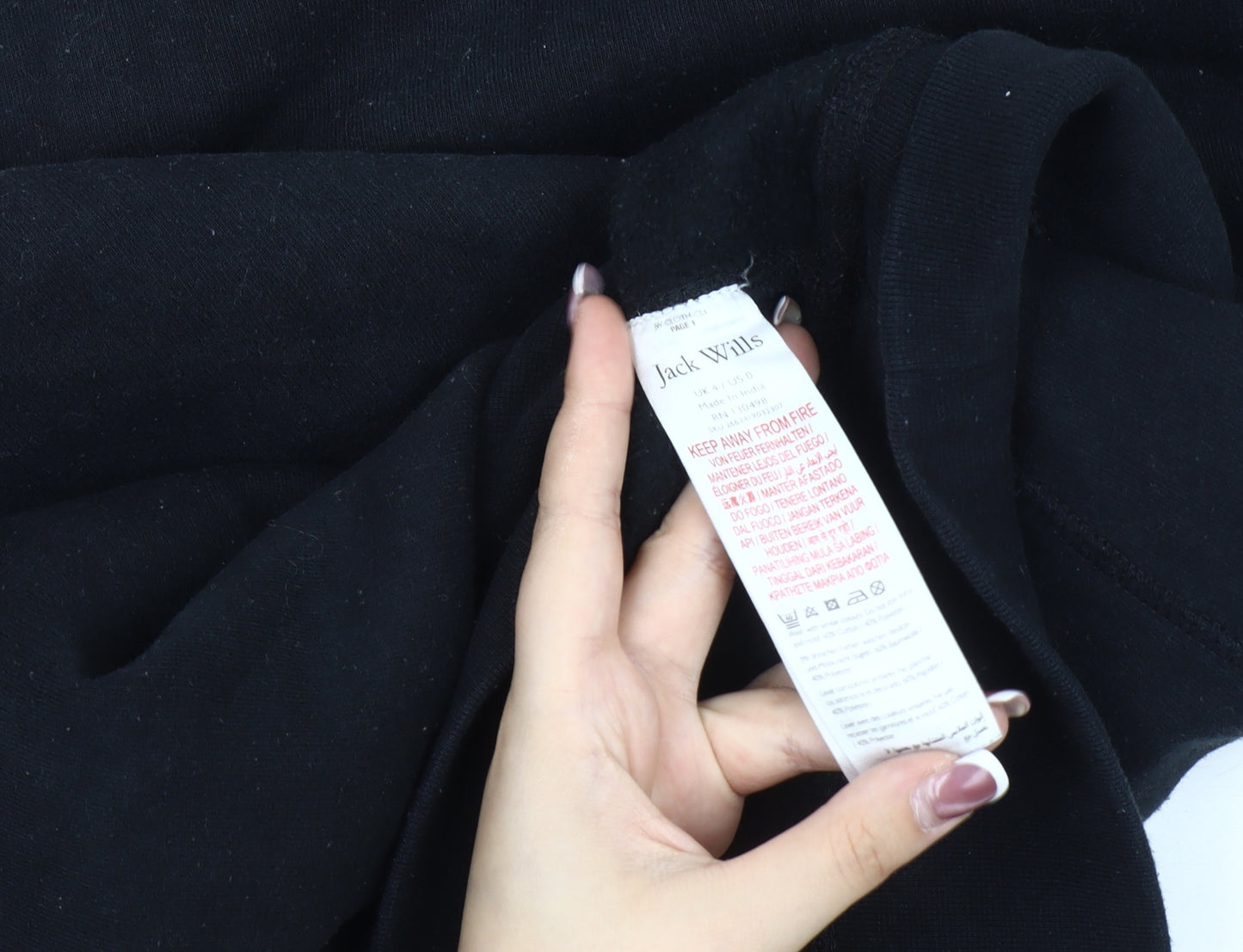 Jack Wills Women's Black Pullover Sweatshirt Size 4